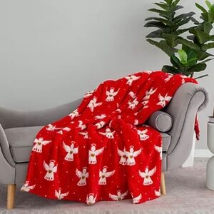 Berkshire Oversized Sparkle Holiday Angel Throw 60x80 = Queen Size Mattress -New